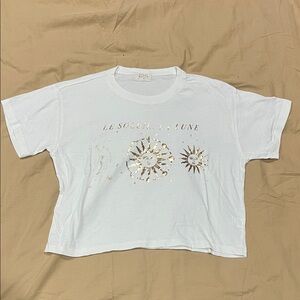 White Graphic Women's Top